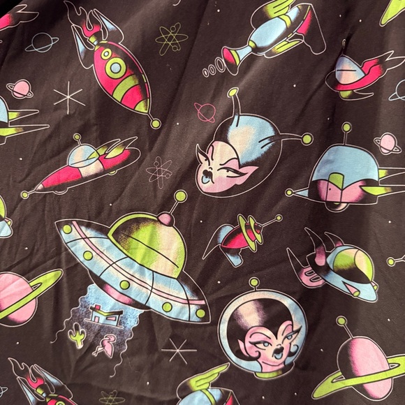 Sourpuss Clothing Retro Space-Themed Skirt - Picture 2 of 8